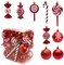 36 Pcs Red and White Christmas Ornaments, Shatterproof Plastic Red Christmas Ornaments for Tree - Candy Cane Christmas Decorations Candies Christmas Ball Ornaments for Xmas Tree Party Decoration